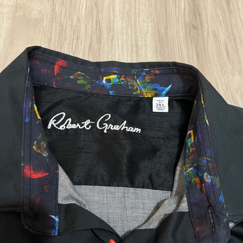 Robert Graham Pinot Noir 3 Shirt Mens 2XL Black Wine Glass Long Sleeve - Picture 8 of 12